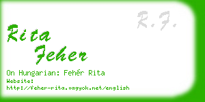rita feher business card